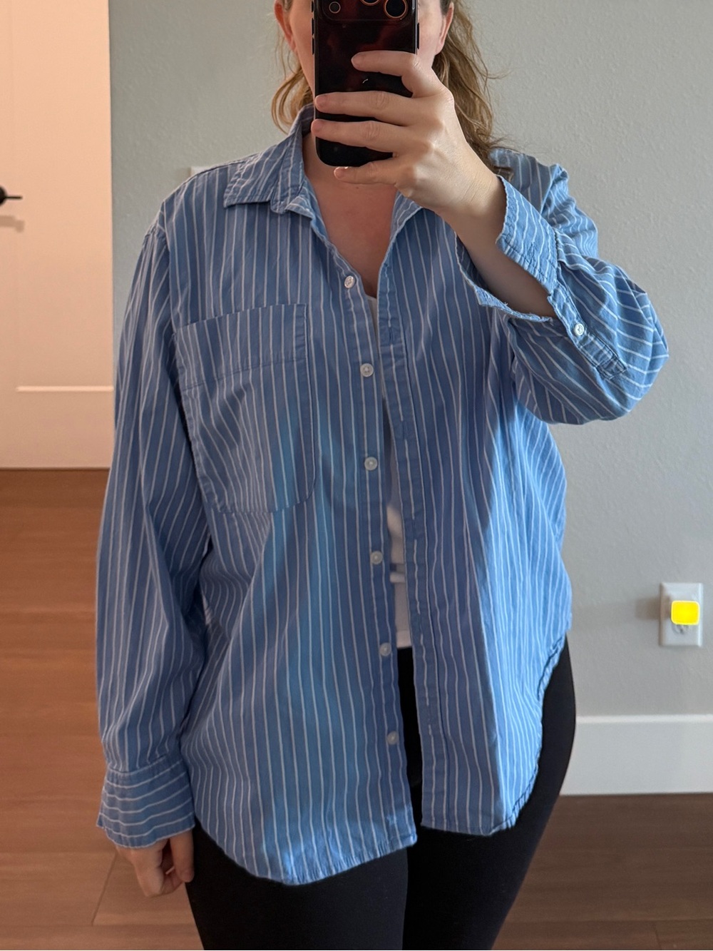 Target Blue and White Striped Button-Down Shirt
